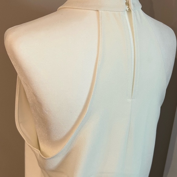 Bishop + Young Semi-Sheer Ivory Halter Dress Sz Small - Picture 6 of 8